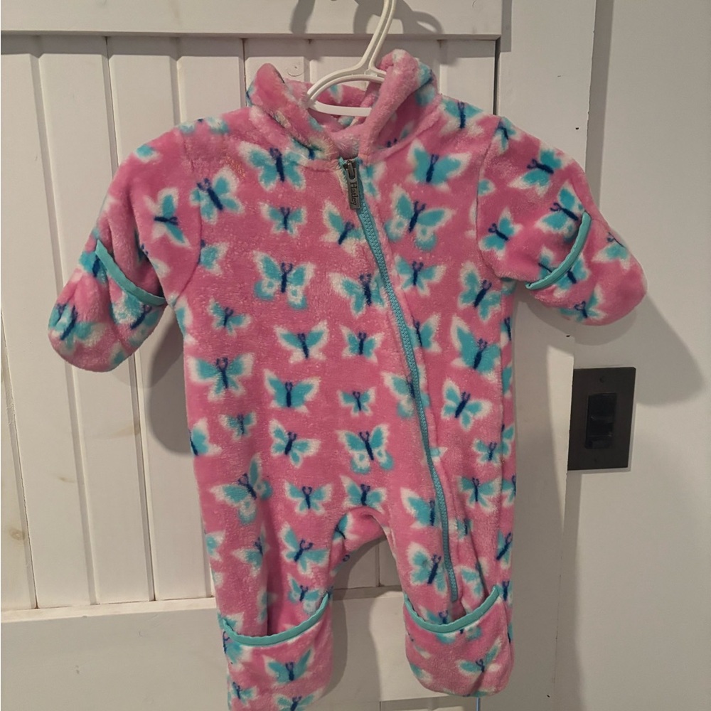 Pink Butterfly baby One Piece bunting suit